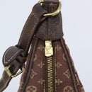 LOUIS VUITTON Monogram Mini Lin Boulogne Shoulder Bag Ebene M95225 Auth bs34122-11