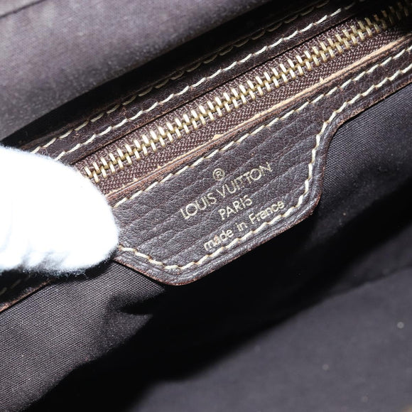 LOUIS VUITTON Monogram Mini Lin Boulogne Shoulder Bag Ebene M95225 Auth bs34122