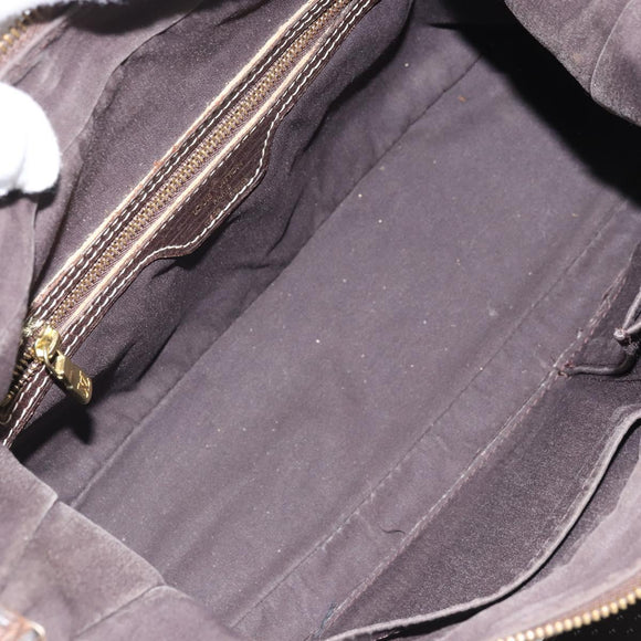 LOUIS VUITTON Monogram Mini Lin Boulogne Shoulder Bag Ebene M95225 Auth bs34122