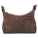 LOUIS VUITTON Monogram Mini Lin Boulogne Shoulder Bag Ebene M95225 Auth bs34122-13