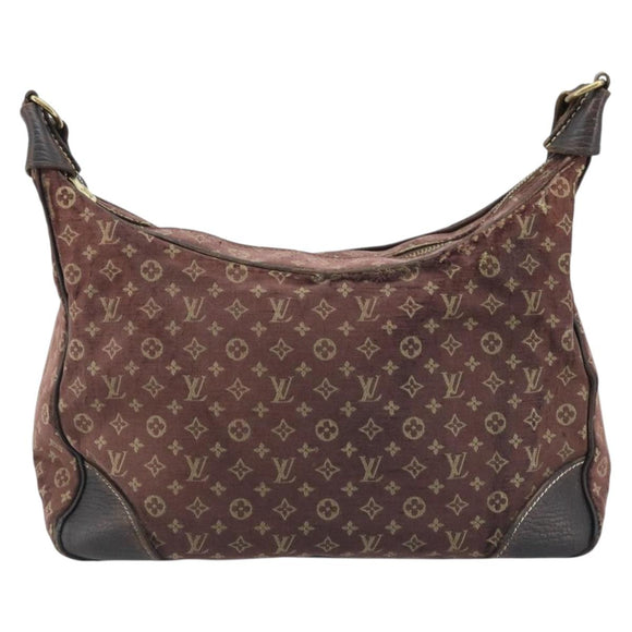 LOUIS VUITTON Monogram Mini Lin Boulogne Shoulder Bag Ebene M95225 Auth bs34122
