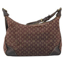 LOUIS VUITTON Monogram Mini Lin Boulogne Shoulder Bag Ebene M95225 Auth bs34122-2