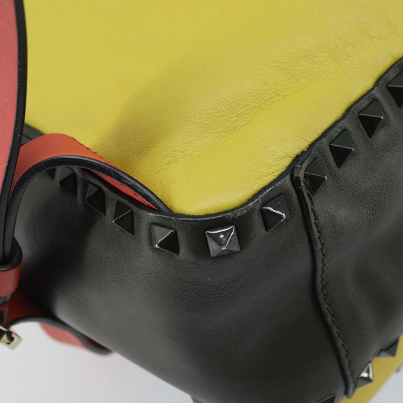 VALENTINO Rugzak Leer Lichtblauw Goud Auth bs34124
