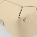 Salvatore Ferragamo Hand Bag Leather Beige Silver Auth bs34125-11