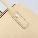 Salvatore Ferragamo Hand Bag Leather Beige Silver Auth bs34125-14