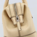 Salvatore Ferragamo Hand Bag Leather Beige Silver Auth bs34125-15