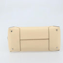 Salvatore Ferragamo Hand Bag Leather Beige Silver Auth bs34125-9