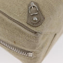 BALENCIAGA Paper A 6 Zip Around Bag Canvas 2way Beige Silver 370926 Auth bs34126-15