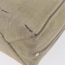 BALENCIAGA Paper A 6 Zip Around Bag Canvas 2way Beige Silver 370926 Auth bs34126-18