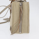 BALENCIAGA Paper A 6 Zip Around Bag Canvas 2way Beige Silver 370926 Auth bs34126-4