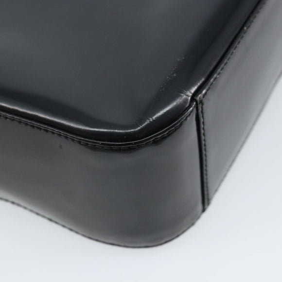 GUCCI Shoulder Bag Patent leather Silver Black 000 1013 0506 Auth bs34127