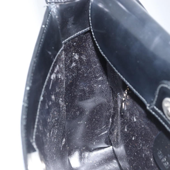 GUCCI Shoulder Bag Patent leather Silver Black 000 1013 0506 Auth bs34127