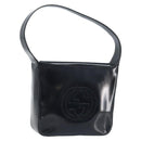 GUCCI Shoulder Bag Patent leather Silver Black 000 1013 0506 Auth bs34127-1
