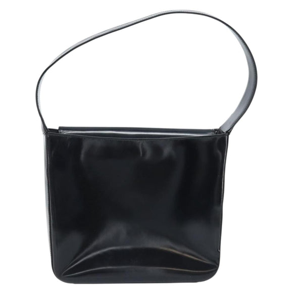 GUCCI Shoulder Bag Patent leather Silver Black 000 1013 0506 Auth bs34127