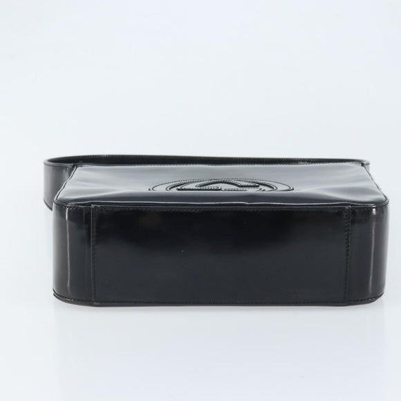 GUCCI Shoulder Bag Patent leather Silver Black 000 1013 0506 Auth bs34127