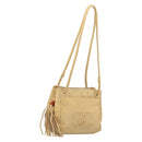 CHANEL Matelasse Tote Bag Lamb Skin Beige CC Auth bs34128-1