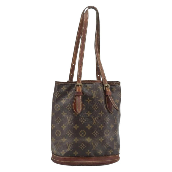 LOUIS VUITTON Monogram Bucket PM Shoulder Bag M42238 LV Auth bs34133