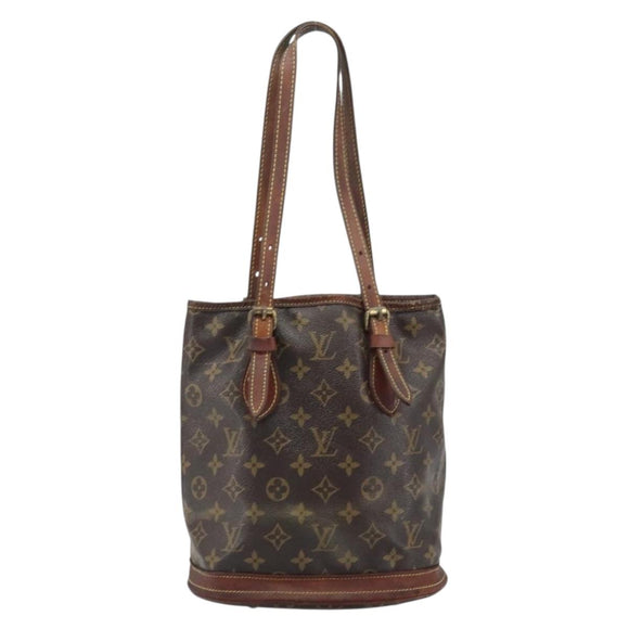 LOUIS VUITTON Monogram Bucket PM Shoulder Bag M42238 LV Auth bs34133