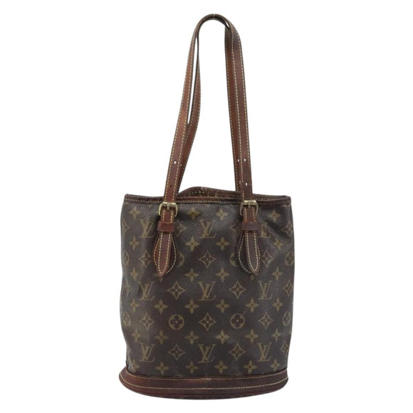 LOUIS VUITTON Monogram Bucket PM Shoulder Bag M42238 LV Auth bs34133