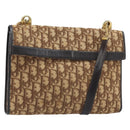 Christian Dior Trotter Canvas Shoulder Bag Brown Gold Auth bs34135-1