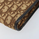 Christian Dior Trotter Canvas Shoulder Bag Brown Gold Auth bs34135-14