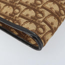 Christian Dior Trotter Canvas Shoulder Bag Brown Gold Auth bs34135-15