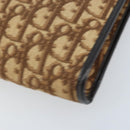 Christian Dior Trotter Canvas Shoulder Bag Brown Gold Auth bs34135-16