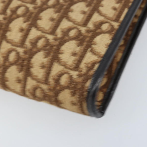Christian Dior Trotter Canvas Shoulder Bag Brown Gold Auth bs34135