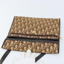 Christian Dior Trotter Canvas Shoulder Bag Brown Gold Auth bs34135-18