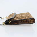Christian Dior Trotter Canvas Shoulder Bag Brown Gold Auth bs34135-4