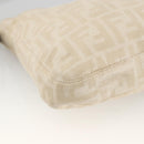 FENDI Zucca Canvas Mamma Baguette Shoulder Bag Beige Silver Auth bs34136A-15