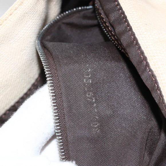 FENDI Zucca Canvas Mamma Baguette Shoulder Bag Beige Silver Auth bs34136A