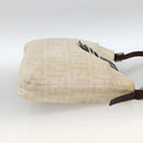 FENDI Zucca Canvas Mamma Baguette Shoulder Bag Beige Silver Auth bs34136A-4