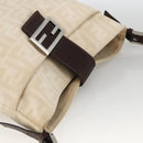 FENDI Zucca Canvas Mamma Baguette Shoulder Bag Beige Silver Auth bs34136A-6