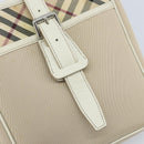 BURBERRY Nova Check Shoulder Bag Nylon Beige Silver Auth bs34138-17