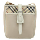 BURBERRY Nova Check Shoulder Bag Nylon Beige Silver Auth bs34138-13