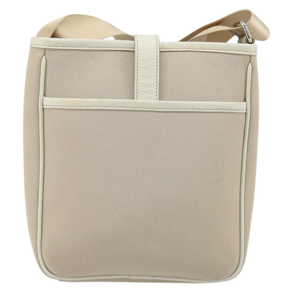 BURBERRY Nova Check Shoulder Bag Nylon Beige Silver Auth bs34138
