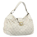 LOUIS VUITTON Mahina Solar PoweredGM Bag Leather White M93128 LV Auth bs34140-1