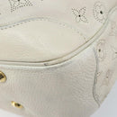 LOUIS VUITTON Mahina Solar PoweredGM Bag Leather White M93128 LV Auth bs34140-14