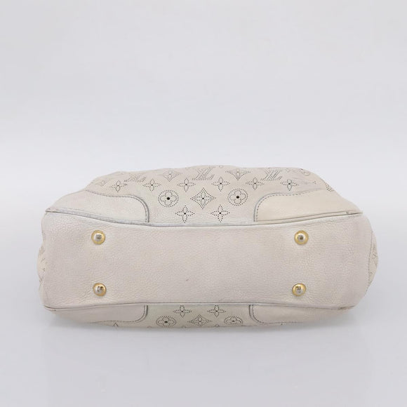 LOUIS VUITTON Mahina Solar PoweredGM Bag Leather White M93128 LV Auth bs34140