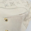 LOUIS VUITTON Mahina Solar PoweredGM Bag Leather White M93128 LV Auth bs34140-16