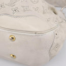 LOUIS VUITTON Mahina Solar PoweredGM Bag Leather White M93128 LV Auth bs34140-16