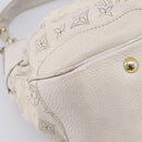 LOUIS VUITTON Mahina Solar PoweredGM Bag Leather White M93128 LV Auth bs34140-18