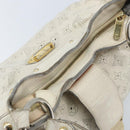 LOUIS VUITTON Mahina Solar PoweredGM Bag Leather White M93128 LV Auth bs34140-10