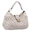 LOUIS VUITTON Mahina Solar PoweredGM Bag Leather White M93128 LV Auth bs34140-1