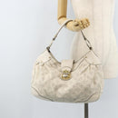 LOUIS VUITTON Mahina Solar PoweredGM Bag Leather White M93128 LV Auth bs34140-24