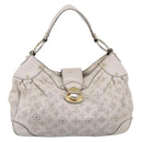 LOUIS VUITTON Mahina Solar PoweredGM Bag Leather White M93128 LV Auth bs34140-13