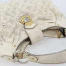 LOUIS VUITTON Mahina Solar PoweredGM Bag Leather White M93128 LV Auth bs34140-6