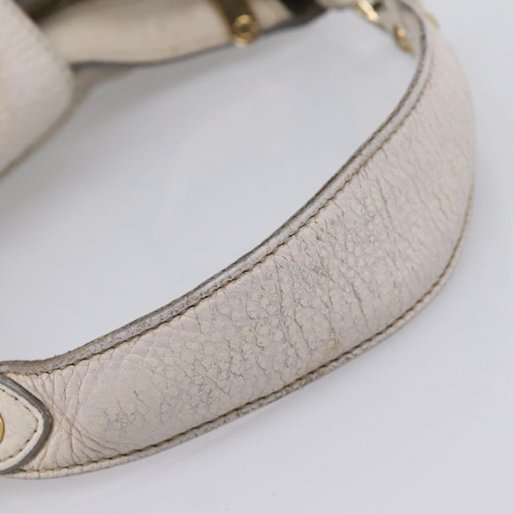 LOUIS VUITTON Mahina Solar PoweredGM Bag Leather White M93128 LV Auth bs34140
