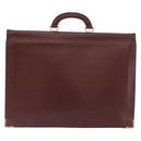 CARTIER Must Line Business Bag Leather Bordeaux Gold Auth bs34144-3